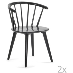 Sada 2 černých jídelních židlí La Forma Krise