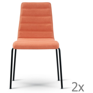 Sada 2 oranžových židlí s černýma nohama Garageeight
