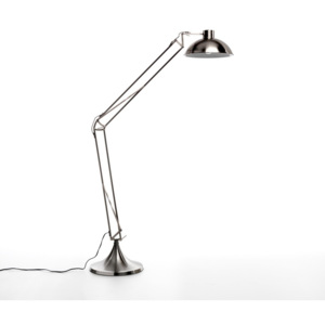 Stojací lampa ve stříbrné barvě Design Twist Isparta Nickel