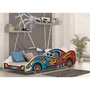 Dětská postel auto / 180x90 cm / s matrací 04