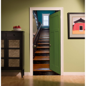 Živá dekorace Dveře - Schody v domě (Rozměr: 92x210 cm)