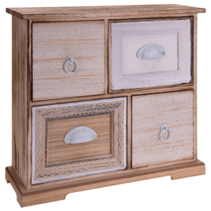 Dřevěná skříňka se zásuvkami na drobnosti, se 4 zásuvkami