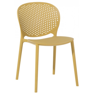Žlutá perforovaná jídelní židle - HOLMDEL