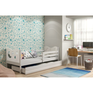 Dětská postel KAMIL + matrace + rošt ZDARMA, 80x190, bílý, bílá