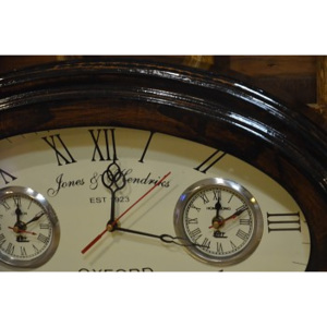 Nástěnné hodiny Jones & Hendricks oválné, dřevěné 1568