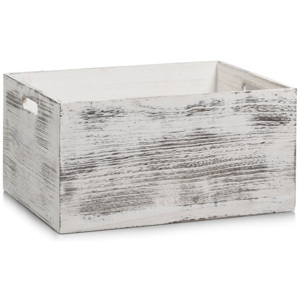 Kontejner pro ukládání RUSTIC WHITE, dřevěný - barva bílá, 40x30x20 cm, ZELLER