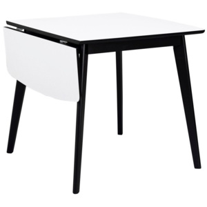 Černobílý jídelní stůl se sklápěcí deskou Folke Olivia, délka 80 + 30 cm
