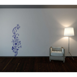 GLIX Květinová dekorace - samolepka na zeď Modrá 50 x 140 cm