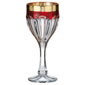 Set Sklenice na víno Safari rubín - zlato 6x, bezolovnatý crystalite, objem 190 ml
