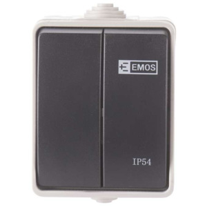 Emos Přepínač nástěnný č. 5 IP54, 2 tlačítka
