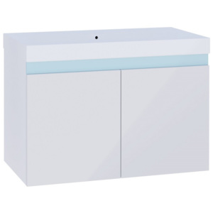 Koupelnová skříňka pod umyvadlo SIMBA, 80x50x40, bílá/bílý lesk
