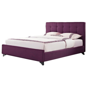 Čalouněná fialová manželská postel 180x200 cm - AMBASSADOR