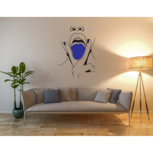 GLIX Lips Swag - samolepka na zeď Černá a modrá 50 x 70 cm