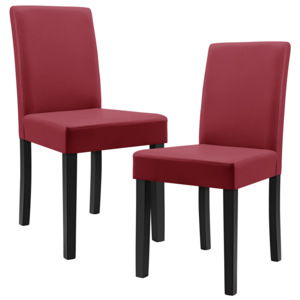 [en.casa]® Čalouněná židle HTMY-9702 - 2 ks set - bordové