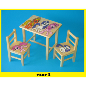 Dětský Stůl s židlemi Ponny + malý stoleček zdarma !! (+ malý stoleček zdarma !!)