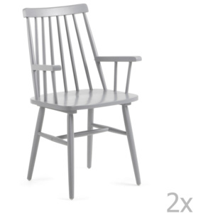 Sada 2 šedých jídelních židlí La Forma Kristie