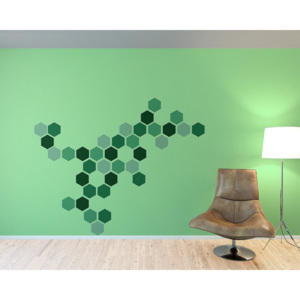 GLIX Včelí plástev - samolepka na zeď Světle zelená 100 x 50 cm