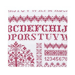 Textilní ubrousky Cross stitched pattern 40*40 cm - sada 6 kusů 4005