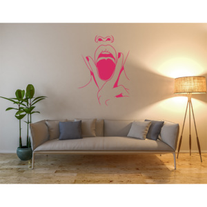 GLIX Lips Swag - samolepka na zeď Růžová 70 x 95 cm