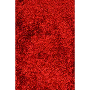 Jutex Kusový koberec s vysokým vlasem Shine Shaggy červený 050x080 cm