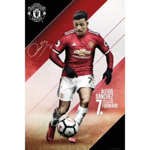Plakát, Obraz - Manchester United - Sanchez 17-18, (61 x 91,5 cm)