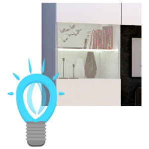 Obývací systém Calabrini - LED osvětlení komoda - čirá