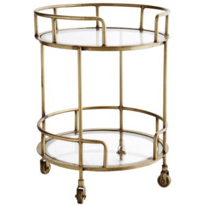 Kulatý stolek na kolečkách Antique brass