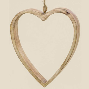 Ozdoba dřevěné srdce 28cm