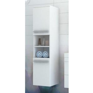 Závěsný koupelnový regál KOLI, 35x150x35, bílý/bílý lesk