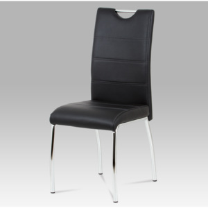 Artium Jídelní židle černá koženka / chrom - HC-585 BK