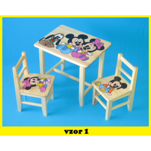Dětský stůl s židlemi micky + malý stoleček zdarma !! (Výběr z pěti vzorů + malý stoleček zdarma !!)