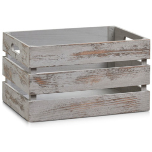 Ukládací box VINTAGE, dřevěný, barva šedá, 35x25x20 cm, ZELLER