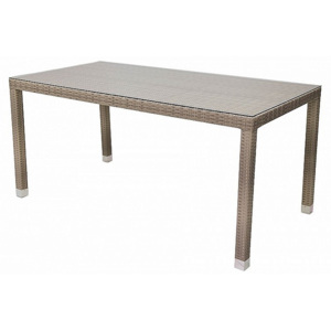 Zahradní ratanový stůl NAPOLI 160x80 cm (šedo-béžová)