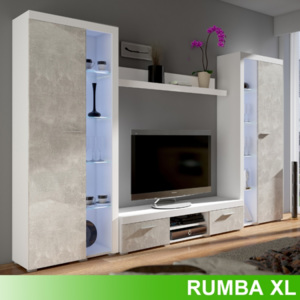 Obývací stěna Rumba XL - bílá/beton - !!!