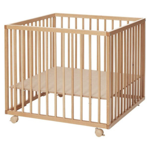 Baby Dan dřevěná ohrádka Comfort Medium natur, 79x79x73 cm