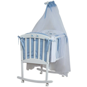 Kolébka pro miminko MAMI s moskytiérou a matrací, modrá