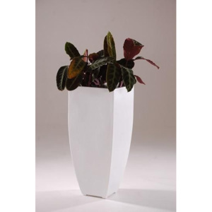 Květináč CUBIC 70, sklolaminát, výška 70 cm, bílý mat