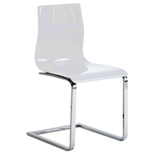 Jídelní židle Gel-SL podnož nerez sedák bílý plast