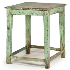SB Orient Odkládací stolek z antik teaku, zelená patina, 53x53x63cm