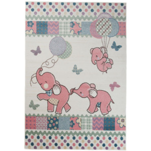 Dětský kusový koberec Sloni růžový, Velikosti 80x150cm