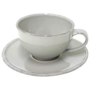 Šedý kameninový šálek na čaj s podšálkem Costa Nova Friso, 260 ml