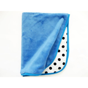 MeeMee Oboustranná deka 70x90 cm modrá , puntík