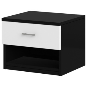 Ložnice Alex - noční stolek - bílá/černá