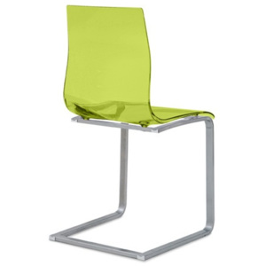 Jídelní židle Gel-SL podnož nerez sedák zelený plast