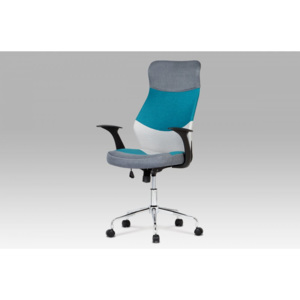 Kancelářská židle, látka - mix barev / chrom, houpací mechanismus KA-N849 BLUE Autronic