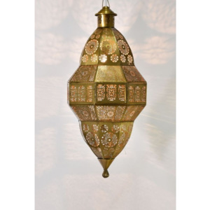 Mobler Mosazná orientální lampa, zlatá, ruční práce, 38x60cm
