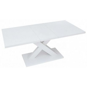 BRW HANX jídelní stůl, bílý lesk/bílá alpská