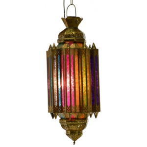 SB Orient Arabská lampa, multibarevná, mosaz, sklo, ruční práce, cca 28x58cm