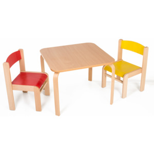 Hajdalánek Dětský stolek SIMBA + židličky LUCA (žlutá, červená) SIMBALUCACEZL
