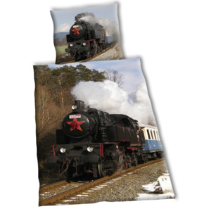 SDS Povlečení Parní lokomotiva 140/200 barva: více barev, Materiál: bavlna, rozměry: 1x 140/200, 1x 70/90